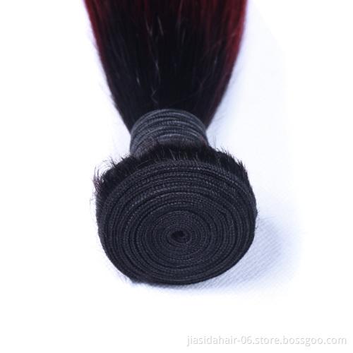 Hot Sale T1B99J Red Burgundy Weave Raw Mink Brazilian Bundles Cuticle Aligned Virgin Human Hair Extension